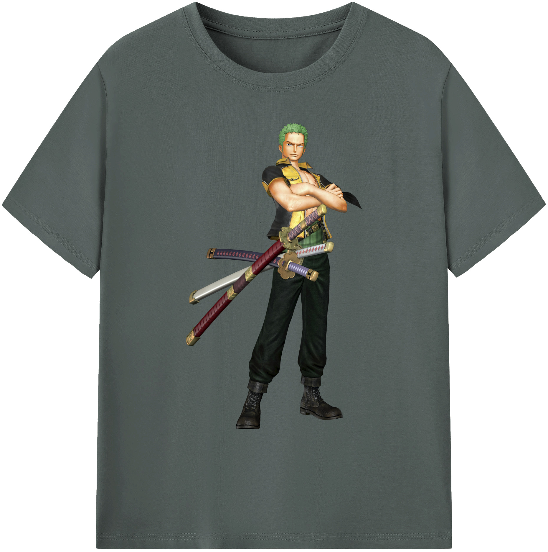 ワンピース ロロノア・ゾロ ONE PIECE Roronoa Zoro 綿100％ メンズ半袖Tシャツ｜肌触りやわらか＆通気性